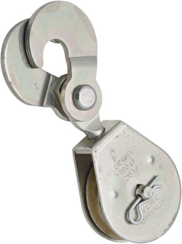 3217BC 2" Zinc Plated Scissor Hook Single Pulley
