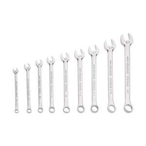 Combo Wrench Set, Chrome, 1/4-3/4 in., 9 Pc