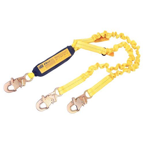 DBI/Sala 1241006 100-percent Tie-Off Shock Absorbing Stretch Lanyard, Yellow