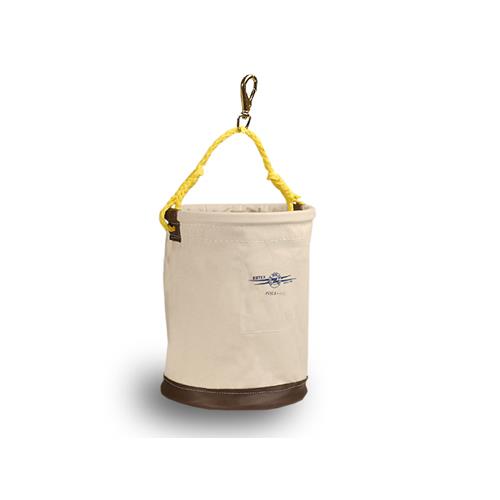 Estex Tool Bucket 12″ X 17″ Canvas Leather Bottom With Brass Snap Hook