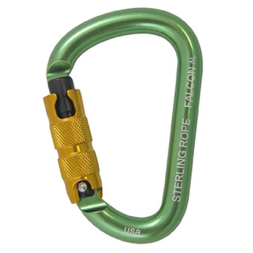 Sterling Rope Falcon Autolock Small Pear Carabiner .95″ Gate Opening 25 Kn Triple Locking