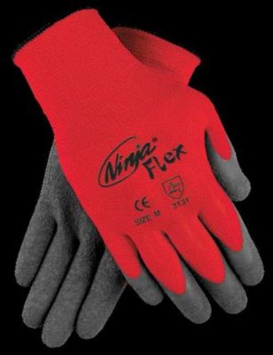 Memphis Ninja Flex Gray Crinkle Latex Coated Work Gloves. Purchase of 15