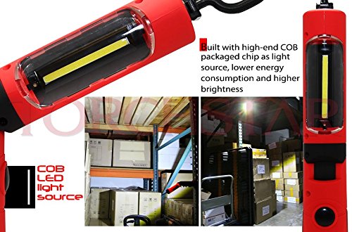 Portable Cordless Rechargeable LED Work Light Work Lamp w/ Hanging Hook, Magnetic Base, Car Charger, UL-listed Power Supply for Workshop, Garage, Camping, Emergency Lighting