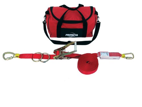Protecta PRO-Line, 1200105 Protecta 60-Feet Horizontal Lifeline System With Carrying Bag, Red