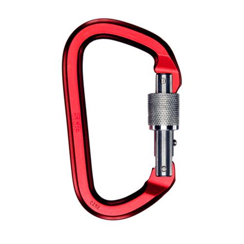SMC Locking D Aluminum Carabiner 8211 Red